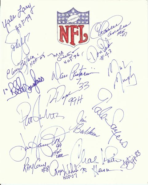 Multi-Signed NFL Logo 8x10 Sheet (17 Signatures)