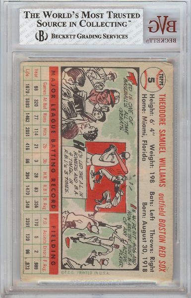 1956 Topps Ted Williams No. 5 BVG 4.5