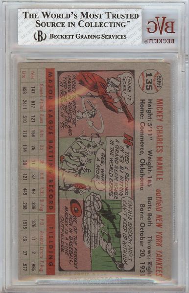 1956 Topps Mickey Mantle No. 135 BVG 5