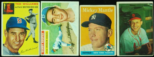 Vintage 1950’s Topps and Bowman Cards including Mantle, Williams, All Abuse Victims (246)