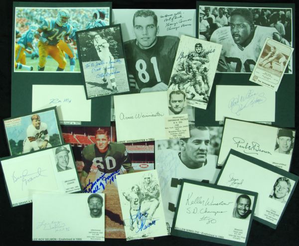 NFL HOFer Signed Photos, Postcards, Etc. (35) with Healey, Hubbard, Paul Brown