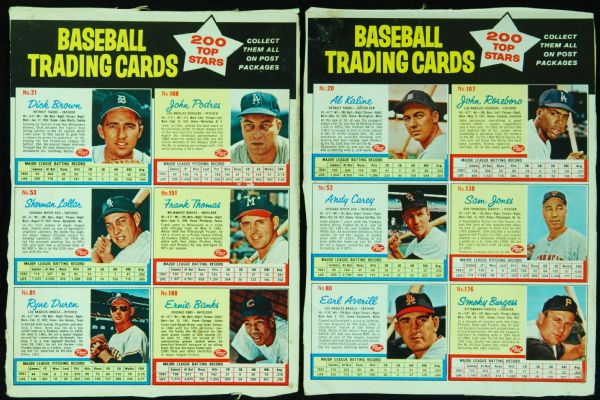 1962 Post Cereal Box Backs With 36 Cards, Including Banks, Robinson, Ford (6)
