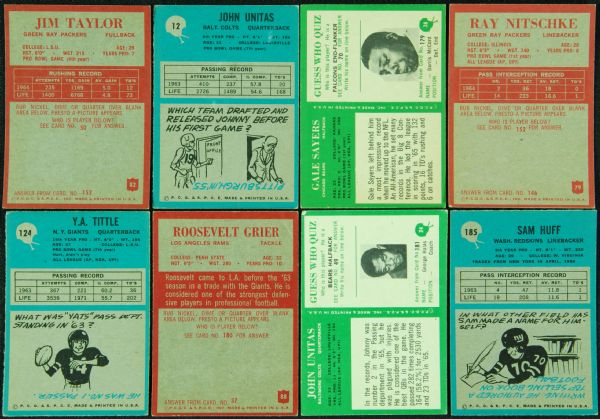 Mid-1960s Philadelphia Gum Football Groupings With Hall of Famers, Stars and Specials (244)
