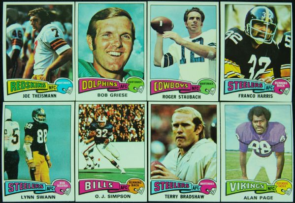 1975 Topps Football Enormous Grouping With Hall of Famers, Stars and Specials (1,470)