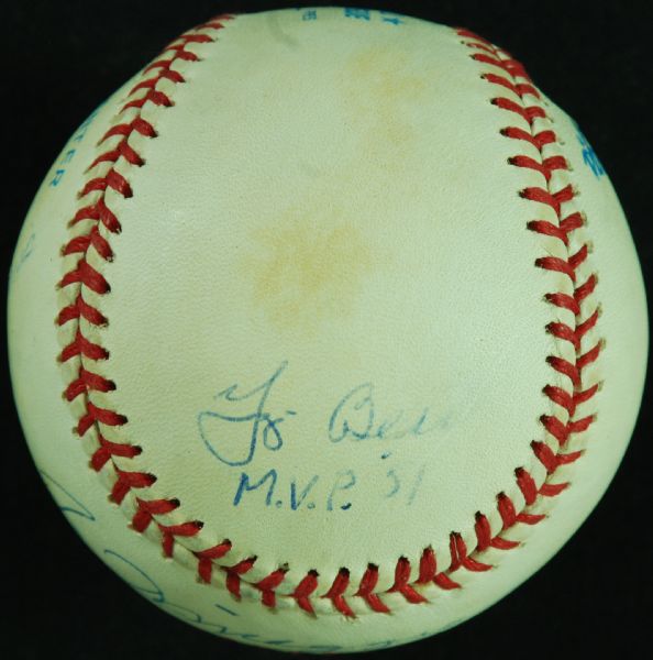 1951 NY Yankees Commemorative Multi-Signed OAL Baseball (4) with DiMaggio, Berra, Rizzuto, McDougald (57/251) (Steiner, Yankee Clipper)