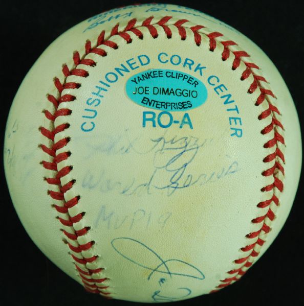 1951 NY Yankees Commemorative Multi-Signed OAL Baseball (4) with DiMaggio, Berra, Rizzuto, McDougald (57/251) (Steiner, Yankee Clipper)
