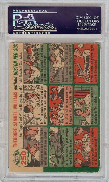 1954 Topps Ted Williams No. 250 PSA 3