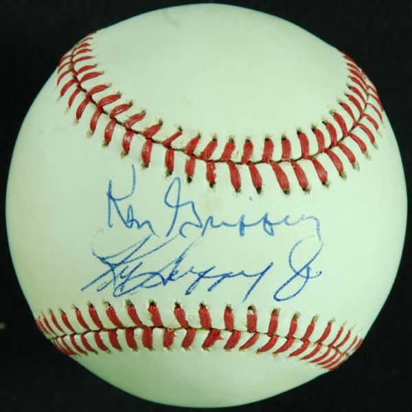 Ken Griffey Jr. & Ken Griffey Sr. Dual-Signed OAL Baseball (JSA)