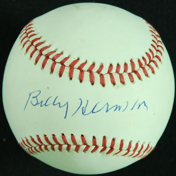 Billy Herman Single-Signed ONL Baseball (JSA)