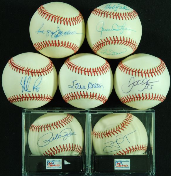 HOFer Single-Signed Baseballs (7) with Nolan Ryan, Tony Gwynn (PSA/DNA)
