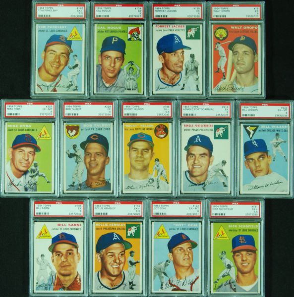 1954 Topps Baseball PSA 5 & PSA 6 Group (13)
