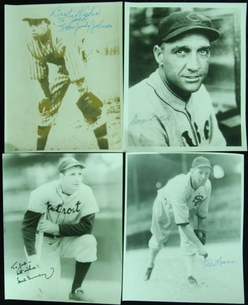 HOFer Signed 8x10 Photos Group (9) with Greenberg, Roush, Lindstrom