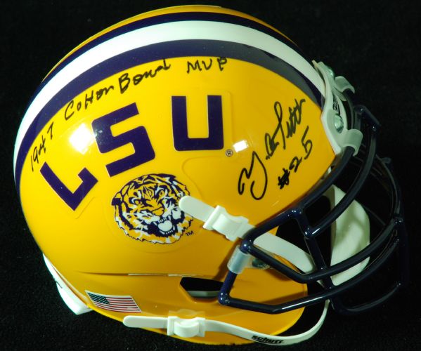 Y.A. Tittle Signed LSU Tigers Mini Helmet (JSA)