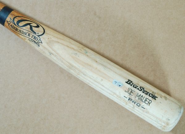 Joe Mauer 2009 Game-Used Rawlings Bat from his MVP Year (Sept. 29, 2009) (MLB Authentication)