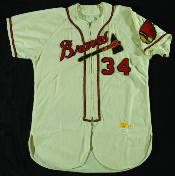 Bobby Thomson 1955 Game-Used Milwaukee Braves Home Flannel Jersey