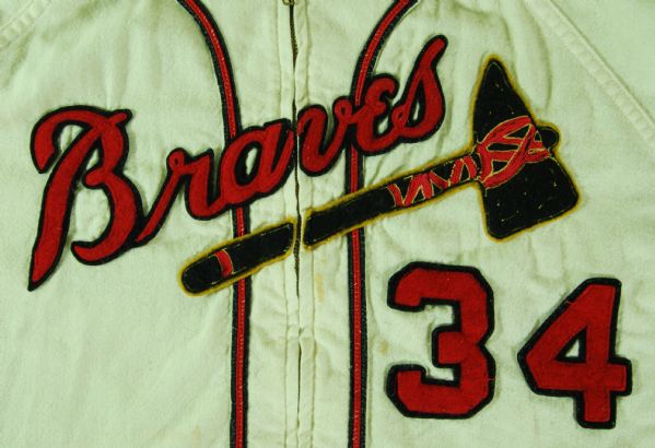 Bobby Thomson 1955 Game-Used Milwaukee Braves Home Flannel Jersey
