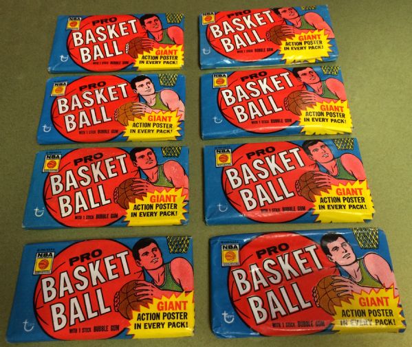 1970-71 Topps Basketball 1st Series Wax Pack Group (8)