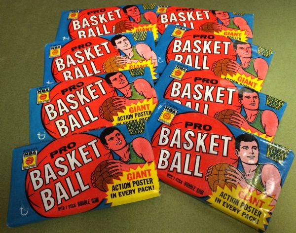 1970-71 Topps Basketball 1st Series Wax Pack Group (8)