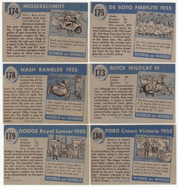 1954 Topps World on Wheels Near Set With Wrappers (182)