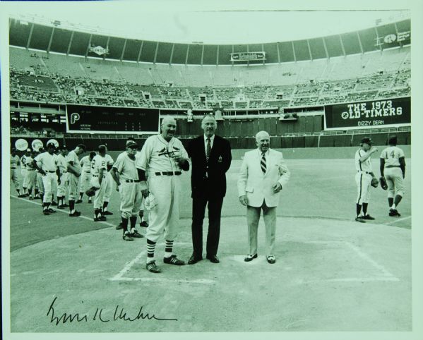 Bowie Kuhn Signed 8x10 1973 Old Timers Photo 
