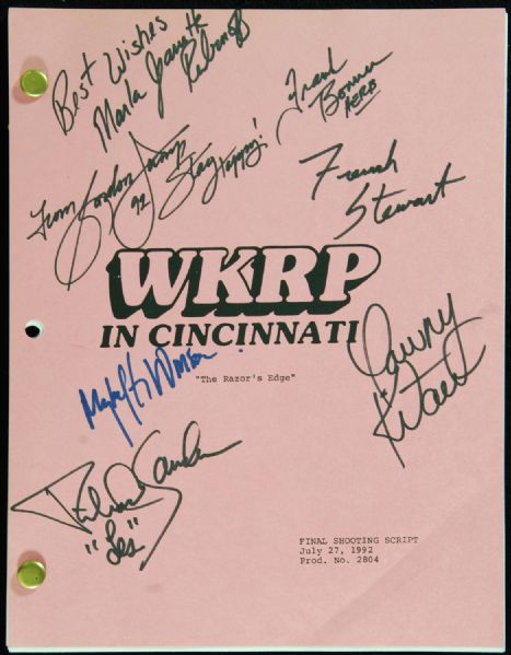 Cast-Signed WKRP in Cincinnati Original Script (7 Signatures) (PSA/DNA)