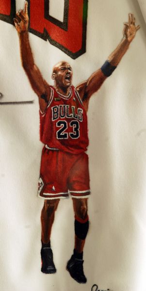 Michael Jordan Signed 1987-88 Chicago Bulls Hand-Painted Warm-Up Jersey (20/23) (UDA)