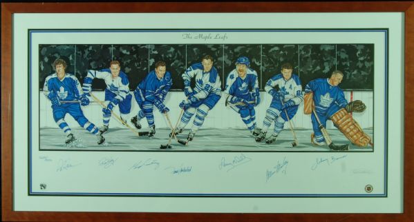 Toronto Maple Leafs Multi-Signed Paul Madden Framed Lithograph (7)