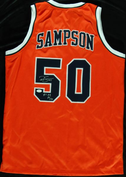 Ralph Sampson Signed Virginia Jersey (JSA)