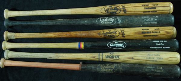 Game-Used Houston Astros Bats (6) with Kevin Bass, Andujar Cedeno
