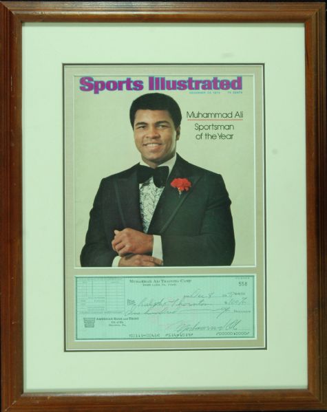 Muhammad Ali Signed Training Camp Framed Check (1973)