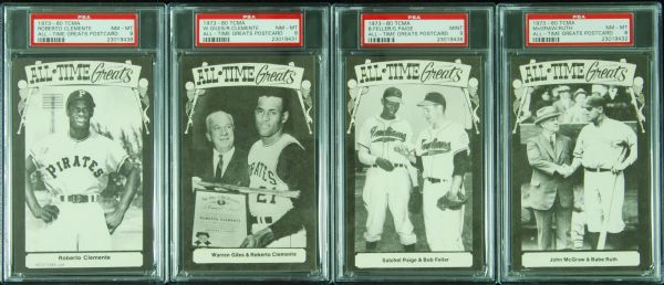 1973-80 TCMA All-Time Greats Postcards PSA-Graded Group (14)