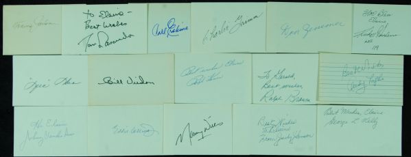 HOFers & Greats Signed 3x5 Index Cards Group (100)