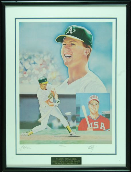 Mark McGwire Signed 70th Home Run Framed Lithograph