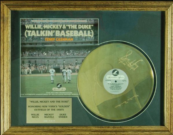 “Willie, Mickey and The Duke (Talkin’ Baseball)” Limited Edition Record Framed Display