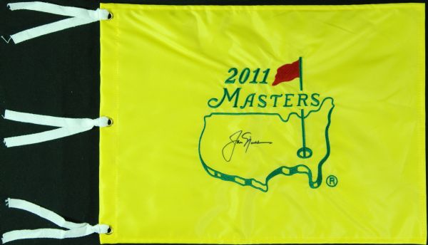 Jack Nicklaus Signed 2011 Masters Flag (PSA/DNA)