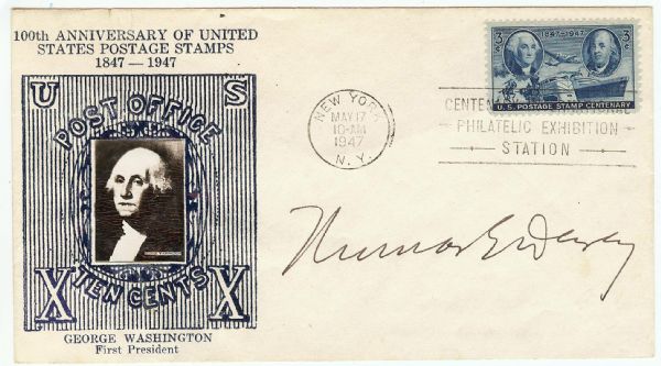 Thomas E. Dewey Signed Commemorative Envelope (1947) (JSA)