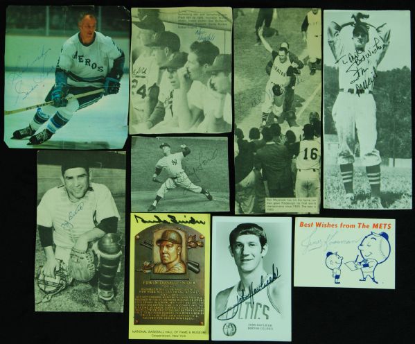 Multi-Sports Oddball Signature Group (23) with Berra, Howe, Drysdale, Musial