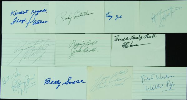 Boxing Champions Signed Index Cards (11) with Patterson, Pep, Holmes