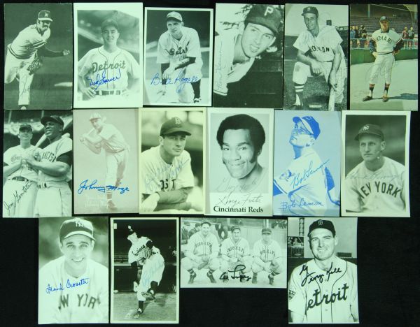 Baseball HOFers & Greats Signed Postcard & Photo Group (50) with HOFers