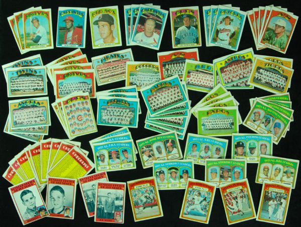1972 Topps Baseball Hoard With Hall of Famers, Stars and Specials (1,200)