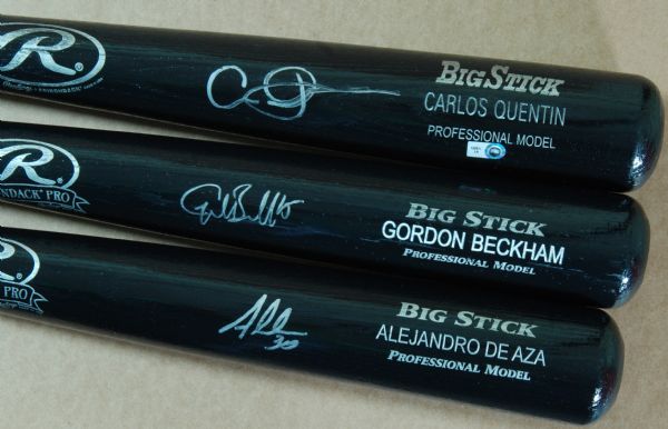 White Sox Signed Adirondack Bat Trio (3) with De Aza, Quentin, Beckham