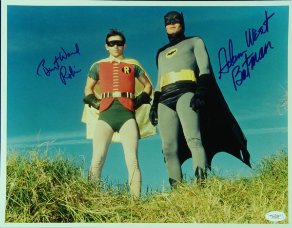 Adam West & Burt Ward Signed 11x14 Batman & Robin Photo (JSA)