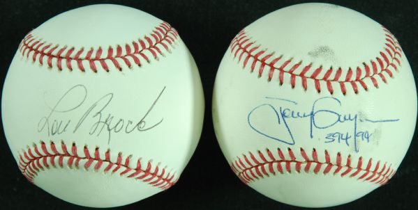 Tony Gwynn & Lou Brock Single-Signed Baseballs (2)