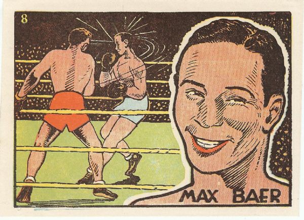 1943 Max Baer 3x5 Sticker Issued in Spain (Bruguera)
