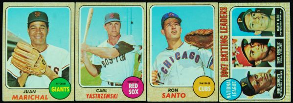 1968 Topps Baseball Partial Set With HOFers, Stars, Specials and High Numbers (230)