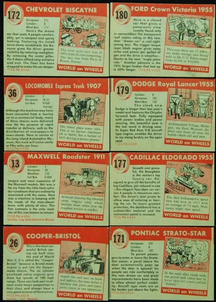 1954 Topps World on Wheels Large Grouping With Five High Numbers (118)
