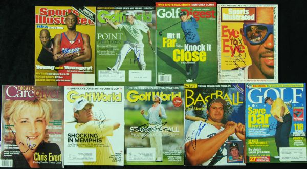 Signed Magazines Group (30) with Canseco, Justin Leonard, Lee Westwood, Chris Evert