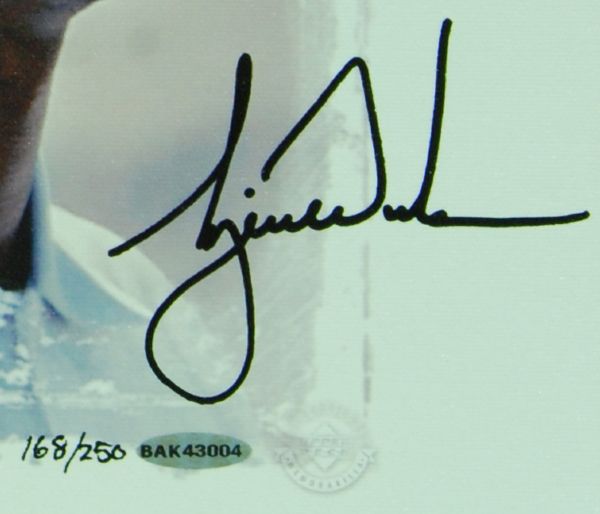 Tiger Woods & Jack Nicklaus Dual-Signed 20x16 Canvas Print (UDA) (168/250)