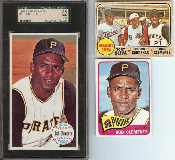 Roberto Clemente 1960s Topps Card Group (3)