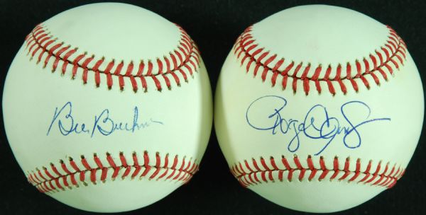 Roger Clemens & Bill Buckner Single-Signed Baseballs (2) (JSA)
